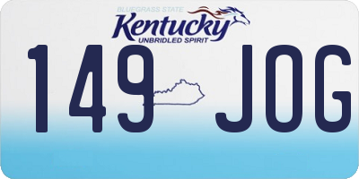 KY license plate 149JOG