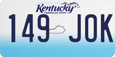 KY license plate 149JOK
