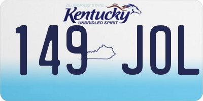 KY license plate 149JOL