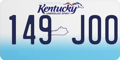 KY license plate 149JOO