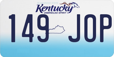KY license plate 149JOP