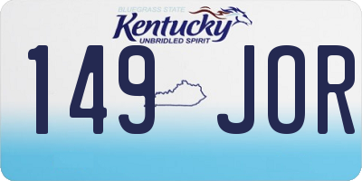 KY license plate 149JOR