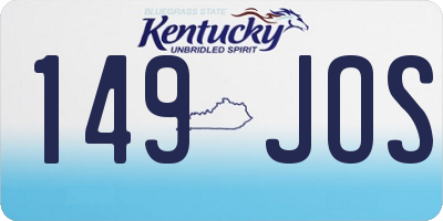 KY license plate 149JOS
