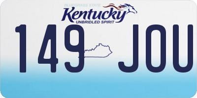 KY license plate 149JOU