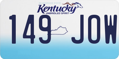 KY license plate 149JOW