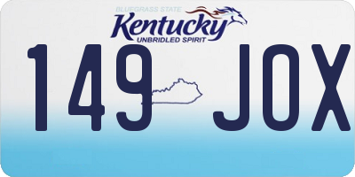 KY license plate 149JOX
