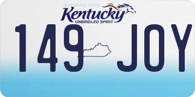KY license plate 149JOY