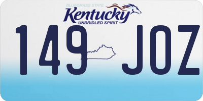 KY license plate 149JOZ
