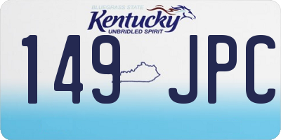 KY license plate 149JPC