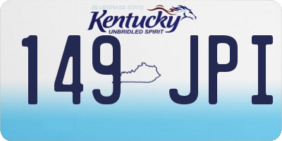 KY license plate 149JPI