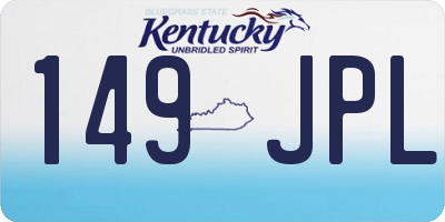 KY license plate 149JPL