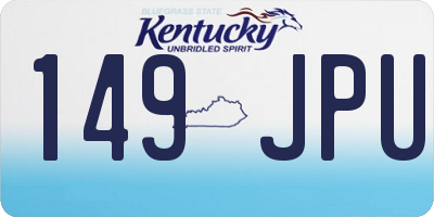 KY license plate 149JPU