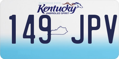 KY license plate 149JPV