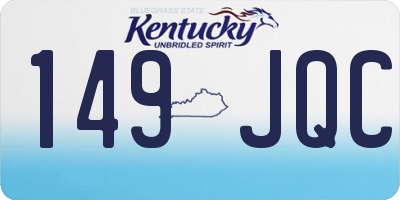KY license plate 149JQC