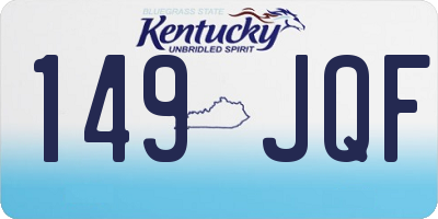 KY license plate 149JQF