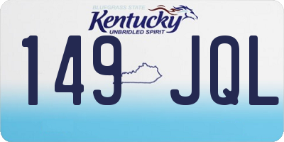 KY license plate 149JQL