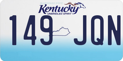 KY license plate 149JQN