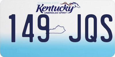KY license plate 149JQS