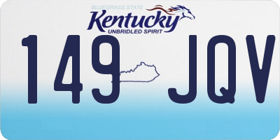 KY license plate 149JQV