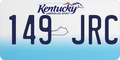 KY license plate 149JRC