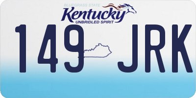 KY license plate 149JRK