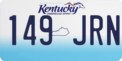 KY license plate 149JRN