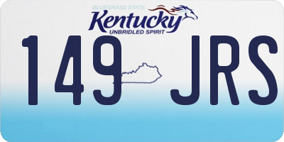KY license plate 149JRS