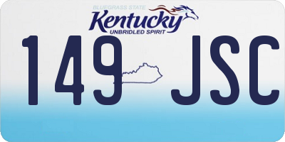 KY license plate 149JSC