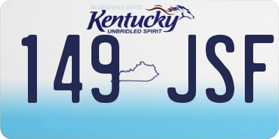 KY license plate 149JSF