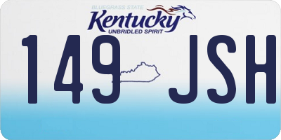 KY license plate 149JSH