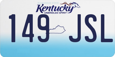 KY license plate 149JSL