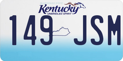 KY license plate 149JSM