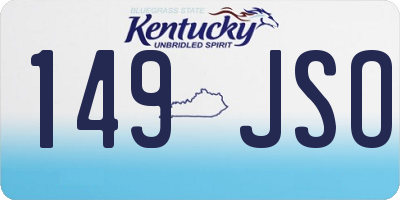 KY license plate 149JSO