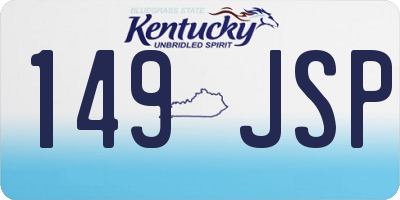 KY license plate 149JSP