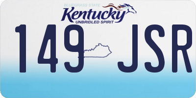 KY license plate 149JSR