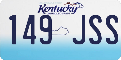 KY license plate 149JSS