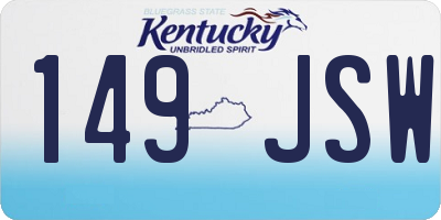 KY license plate 149JSW