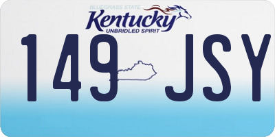 KY license plate 149JSY