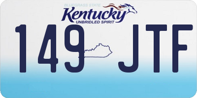 KY license plate 149JTF