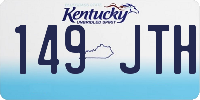KY license plate 149JTH