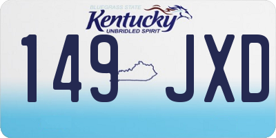 KY license plate 149JXD