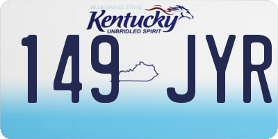 KY license plate 149JYR