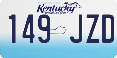 KY license plate 149JZD