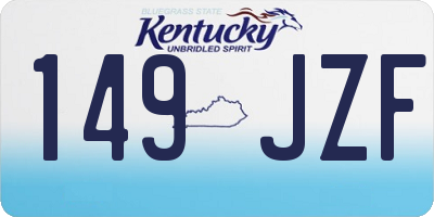 KY license plate 149JZF