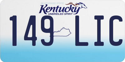 KY license plate 149LIC