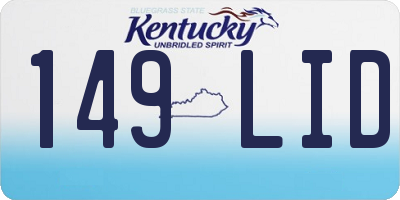 KY license plate 149LID
