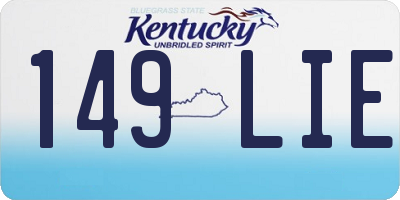 KY license plate 149LIE
