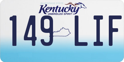 KY license plate 149LIF