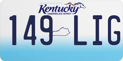 KY license plate 149LIG