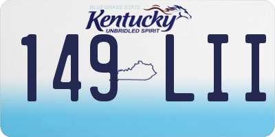 KY license plate 149LII